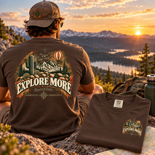 EXPLORE MOREE – Front & Back Graphic T-Shirt